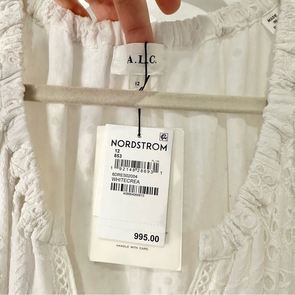 NWT ALC Mackenna Eyelet Deep-V Maxi Dress White Sold Out - Picture 9 of 11